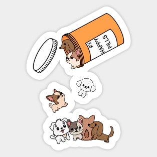 Happy Puppy Pills Prescription Sticker